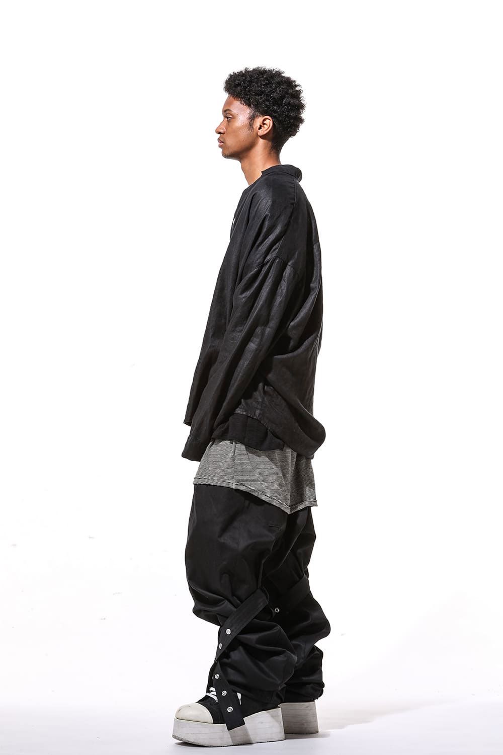 ベルトパーツワイドパンツ / Belt Parts Long Pants / ブラック