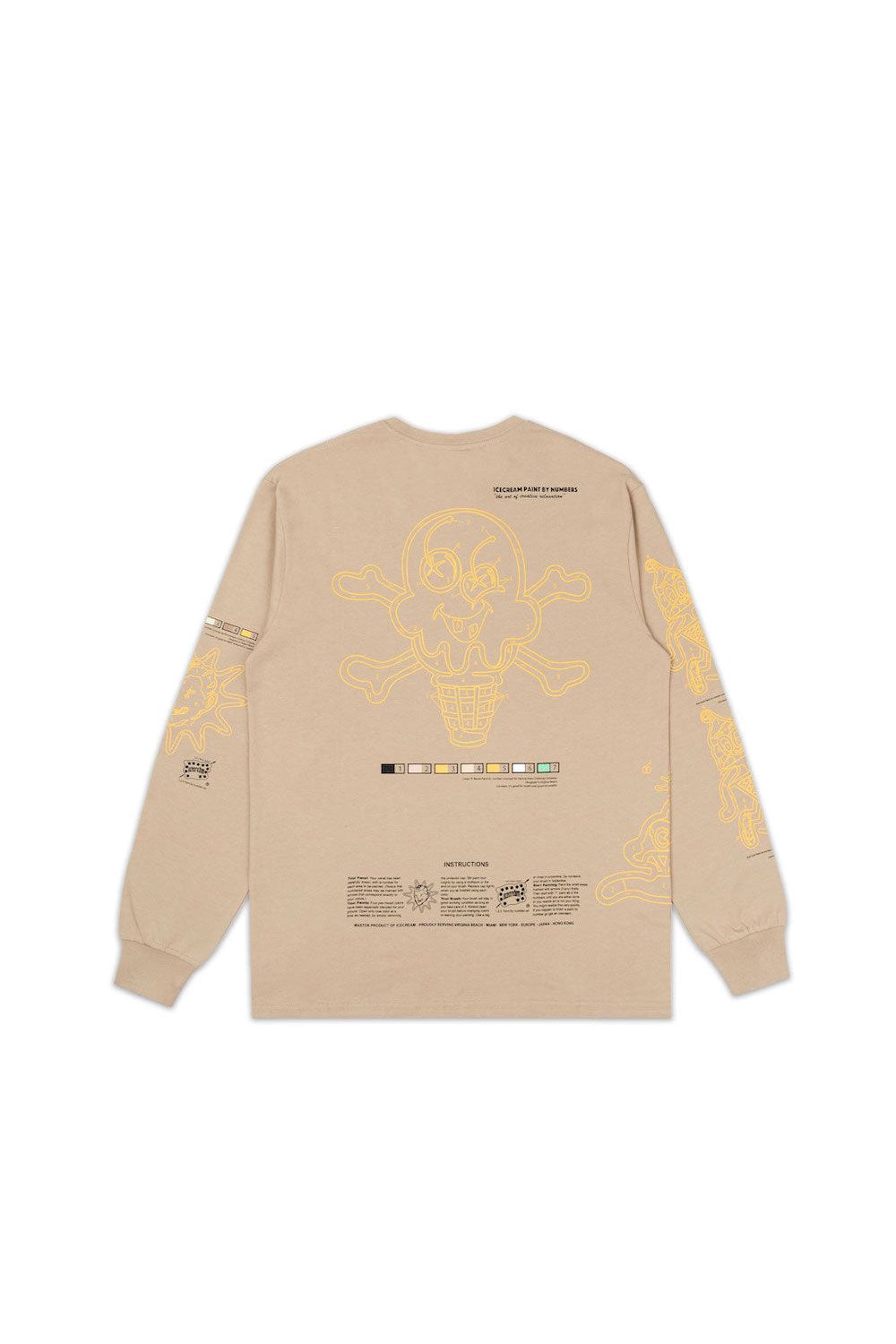 【ICECREAM】FOLLOW THE NUMBERS LS T-SHIRT / ベージュ