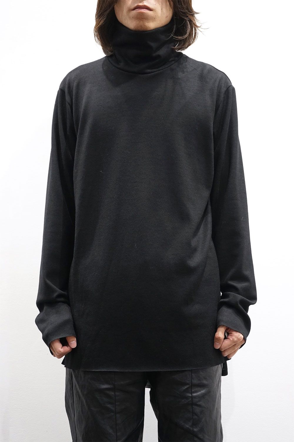 high neck long pullover