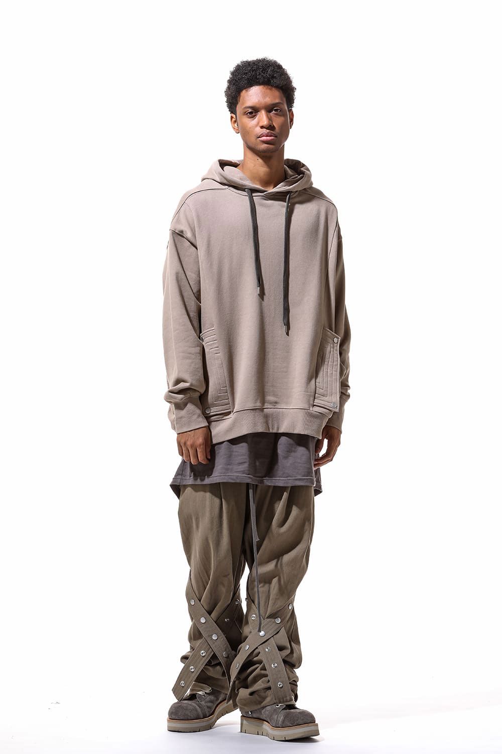 コットンリネンベルトワイドパンツ / Belt Parts Long Pants / ブラック / ag-9094-2