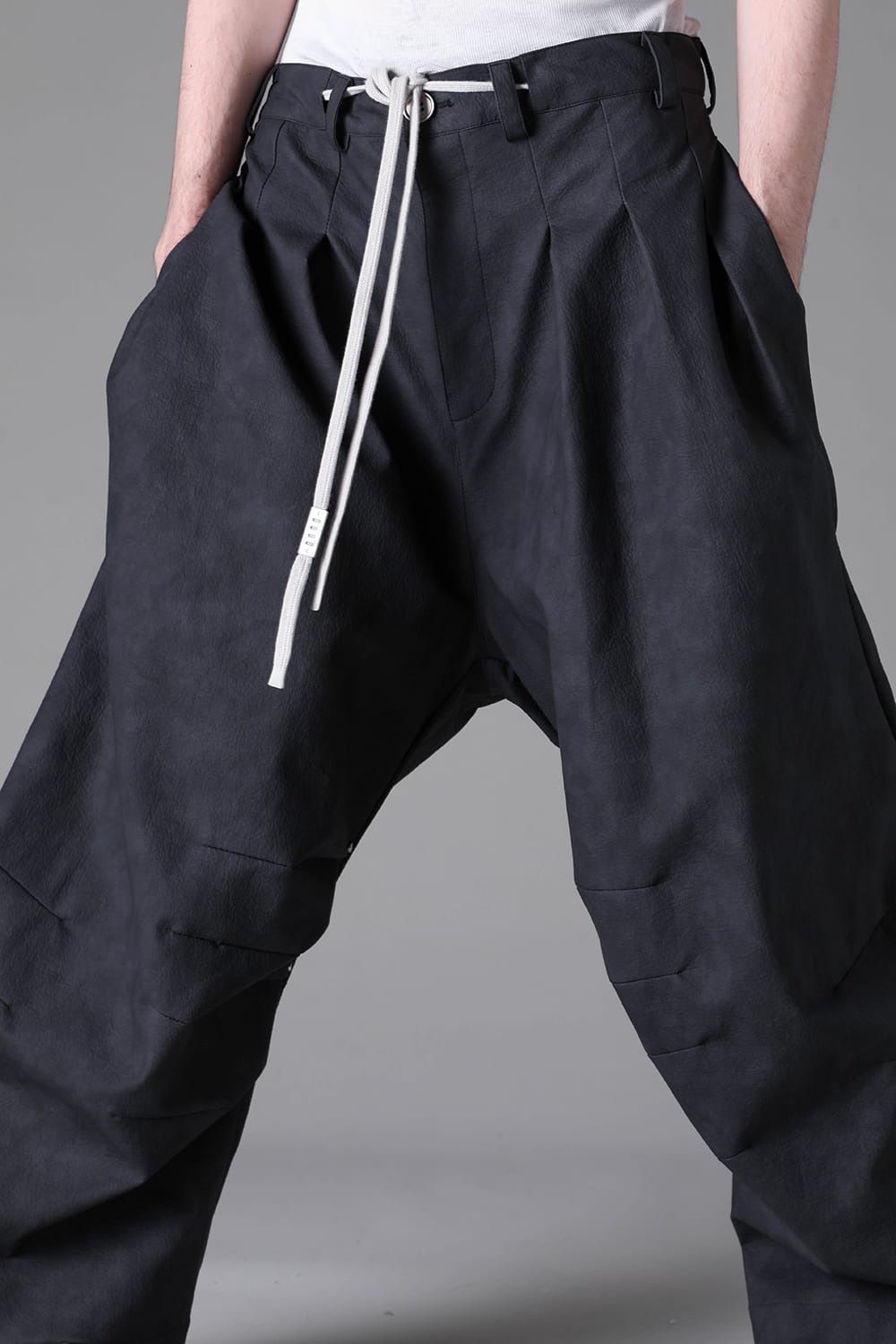 Vegan Leather Tuck Wide Pants