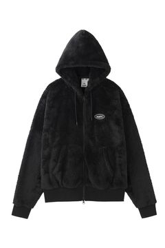 [ラスト1点 サイズS] FLUFFY ZIP UP HOODIE / ブラック
