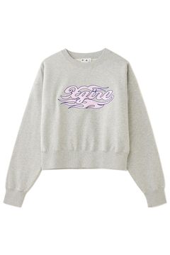 [ラスト1点 サイズM] FLAME LOGO PATCH COMPACT SWEAT TOP / アッシュ
