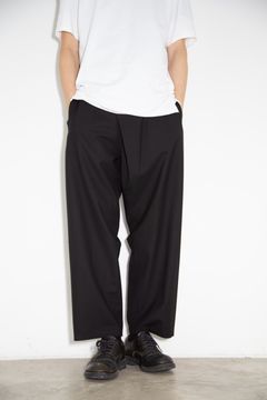 WO/TA WASHABLE TROPICAL WRAPPED TROUSERS / ブラック