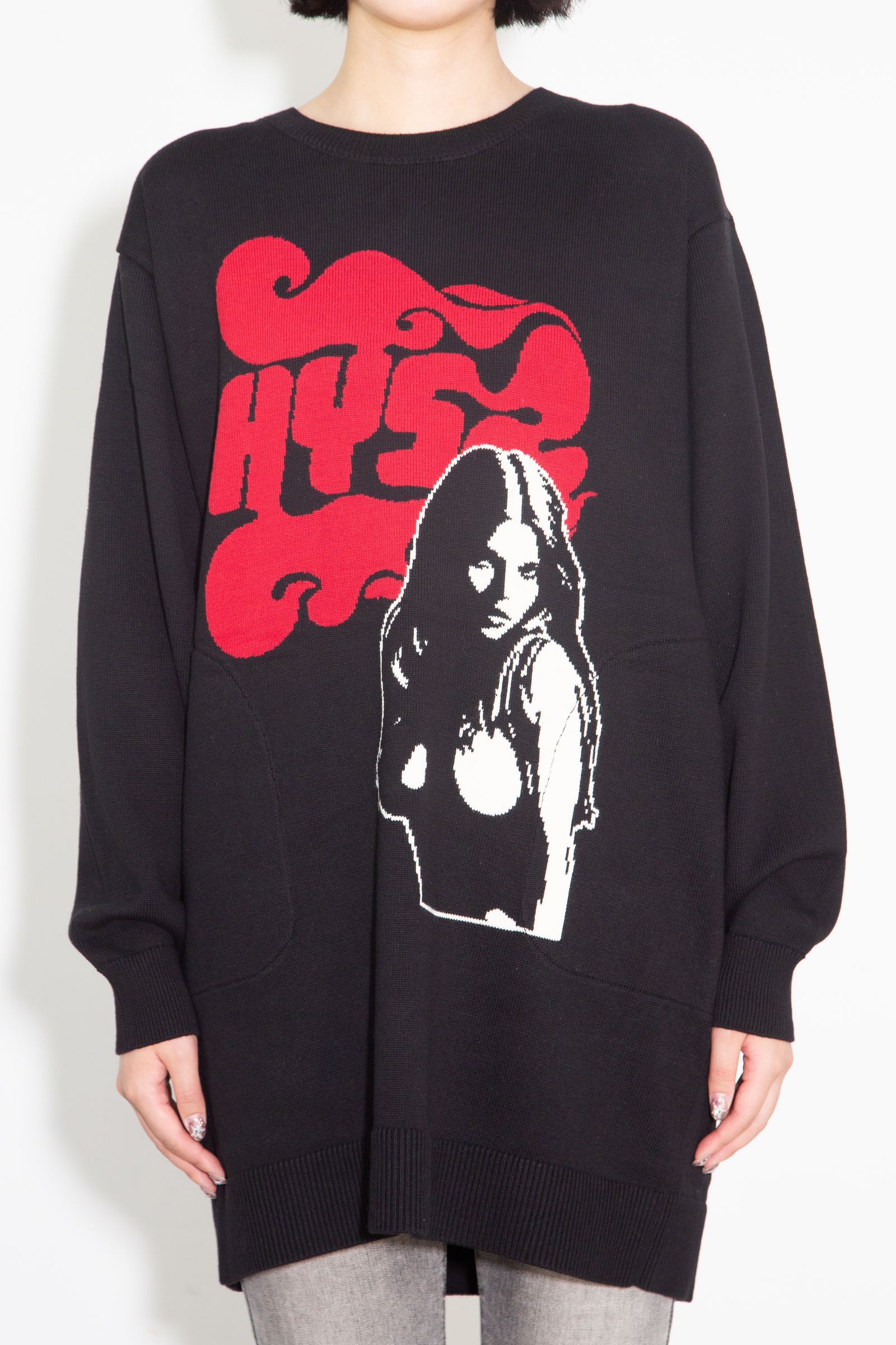 FLAME WOMAN編込 ワンピース / ブラック