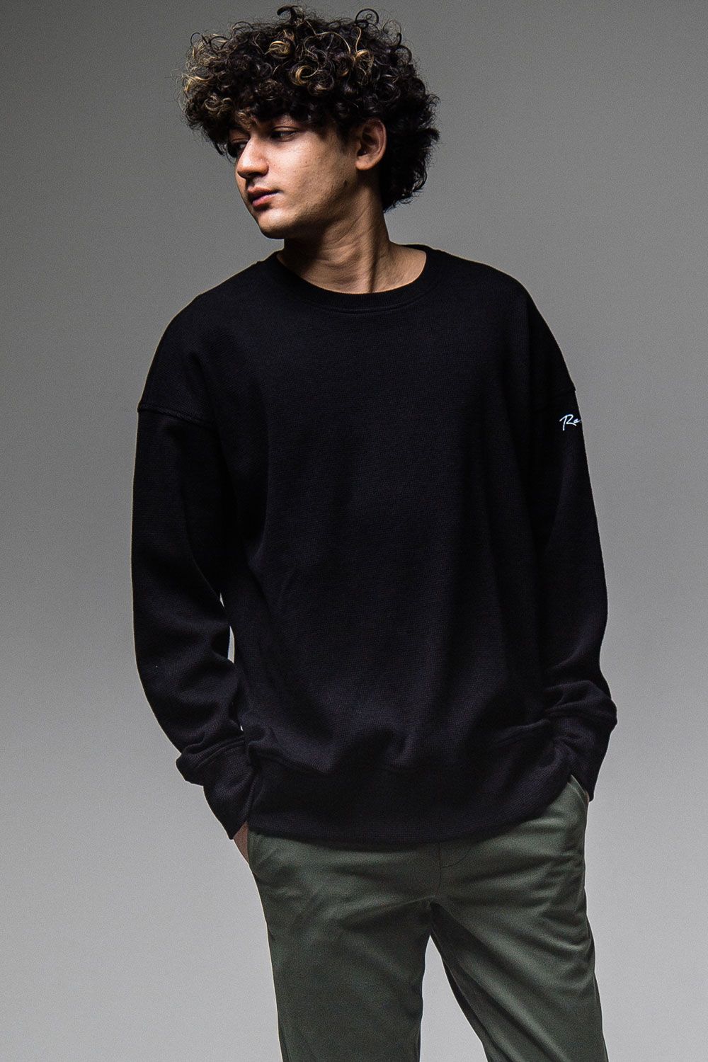 【人気定番商品】 WAFFLE THERMAL LOOSE TRAINER / ブラック