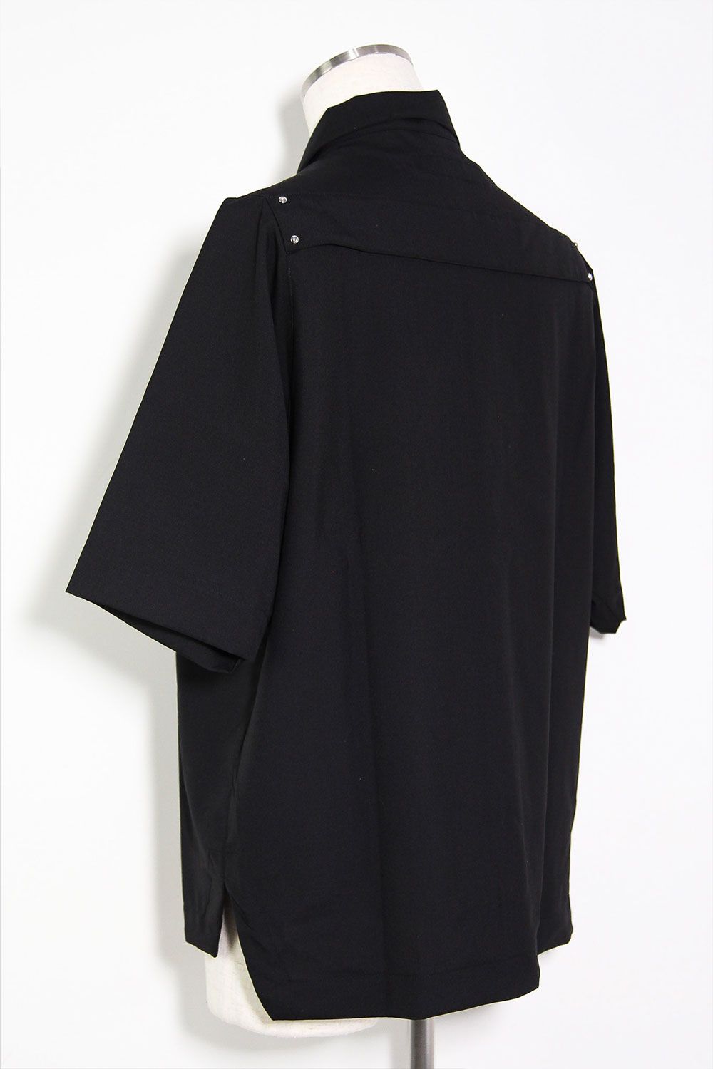 サマーウールハーフスリーブシャツ / Summer Wool Half Sleeve Shirts / ブラック / ag-11040