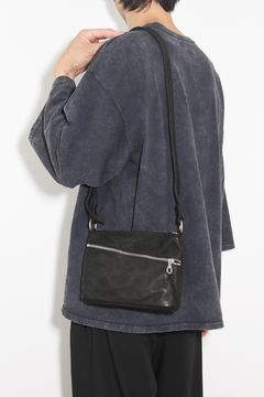 [9月〜10月入荷予定] ジャパンショルダー製品染め  ショルダーバッグ / ブラック