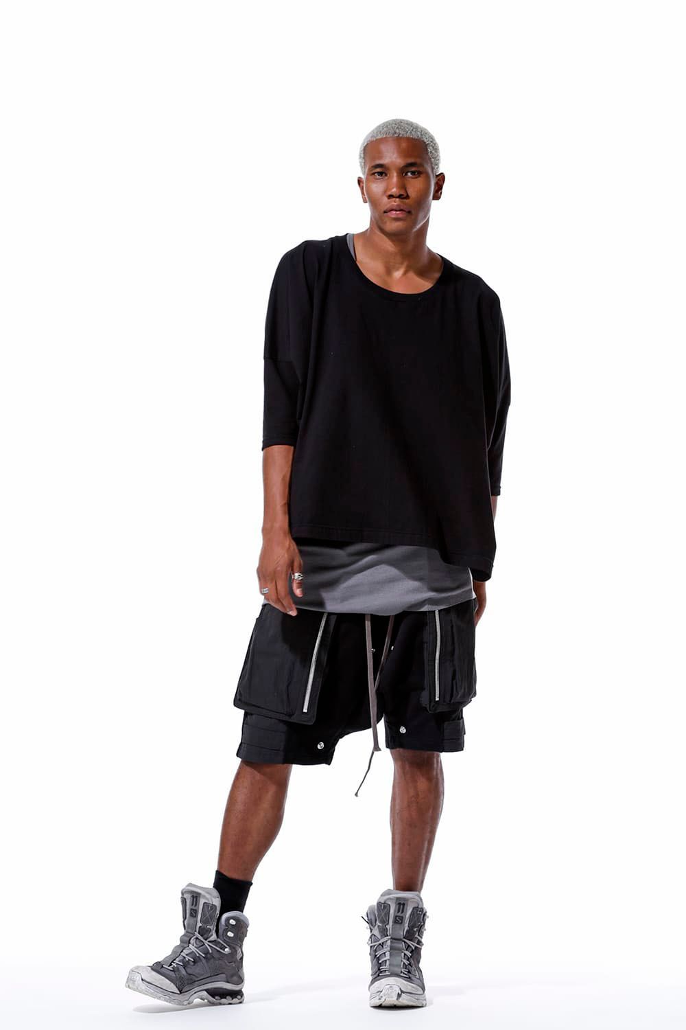 オーバーサイズドルマンTシャツ / OVER SIZED DOLMAN TEE / ブラック