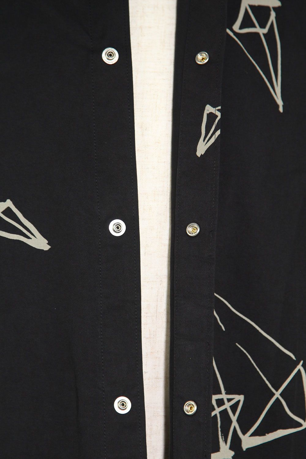 総柄プリントシャツ / Print Long Sleeve Shirts / ブラック / ag-6999