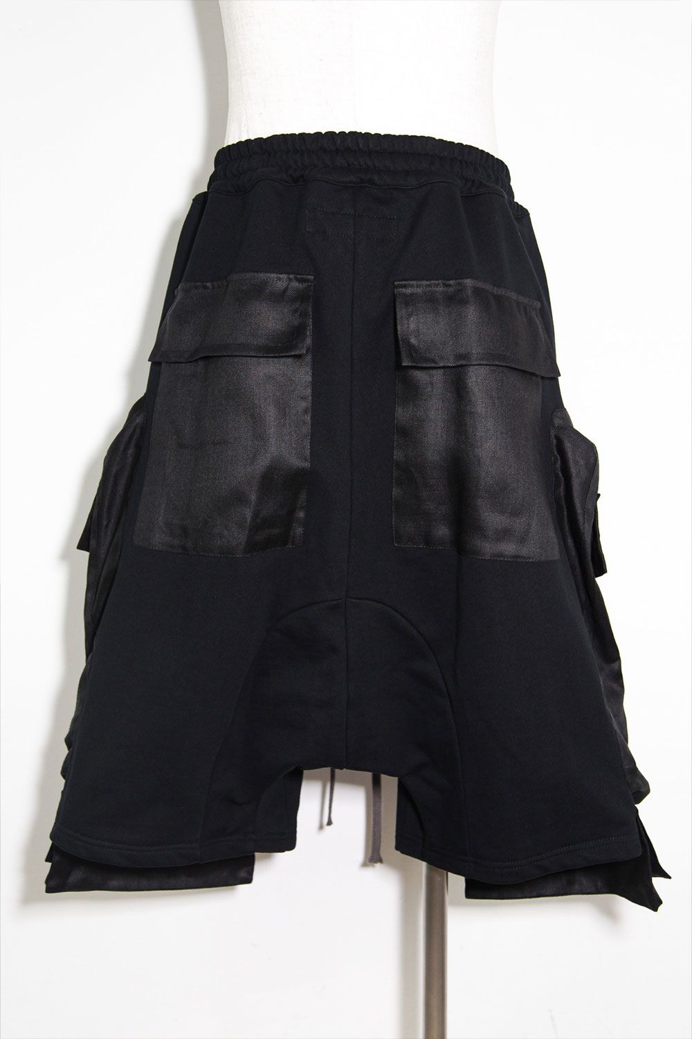 コットンリネンコンビスウェットショーツ / Linen Combi Sweat Shorts / ブラック / ag-9054