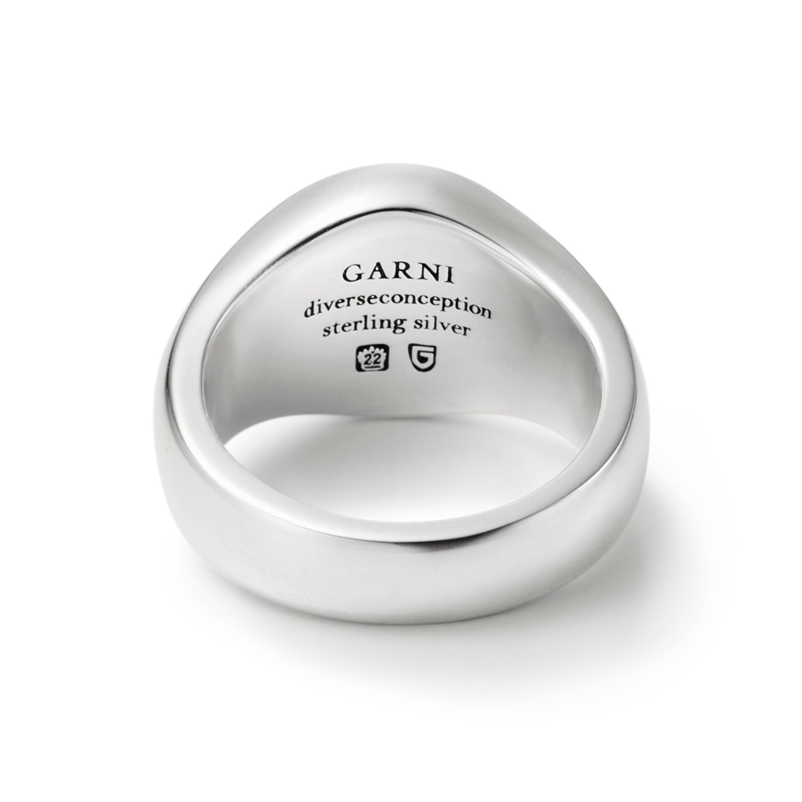 GARNI - Round Stone Ring - L / ブラック | Tempt