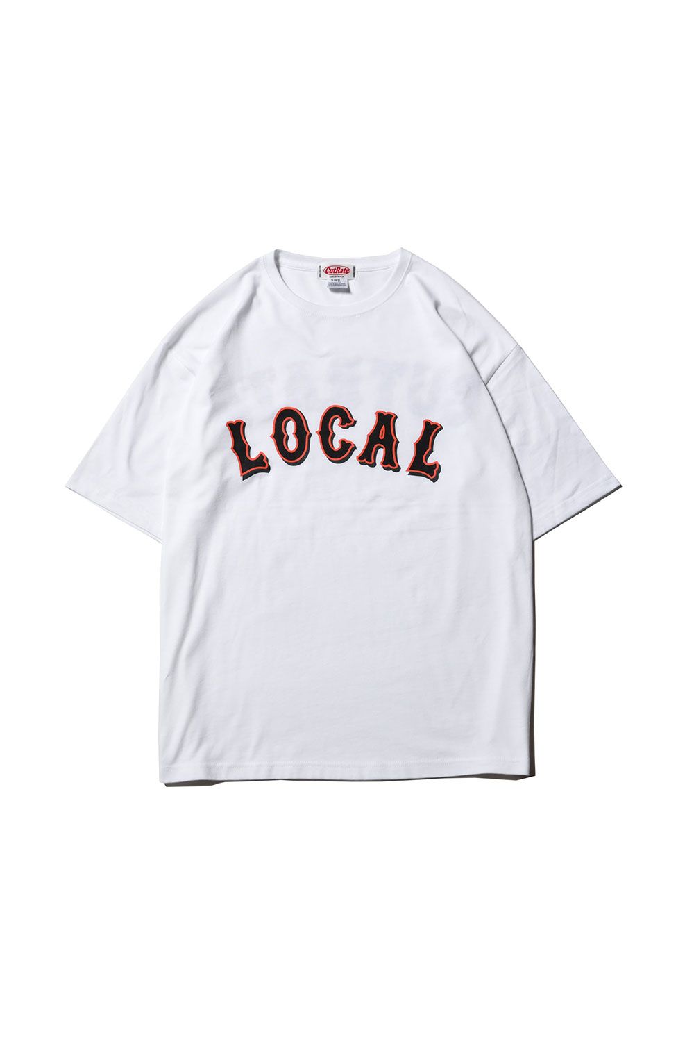 CUTRATE LOCAL DROP SHOULDER S/S T-SHIRT / ホワイト×ブラック