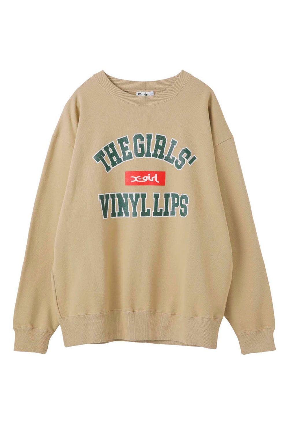 X-girl - COLLEGE BOX LOGO SWEAT TOP / ベージュ | Tempt