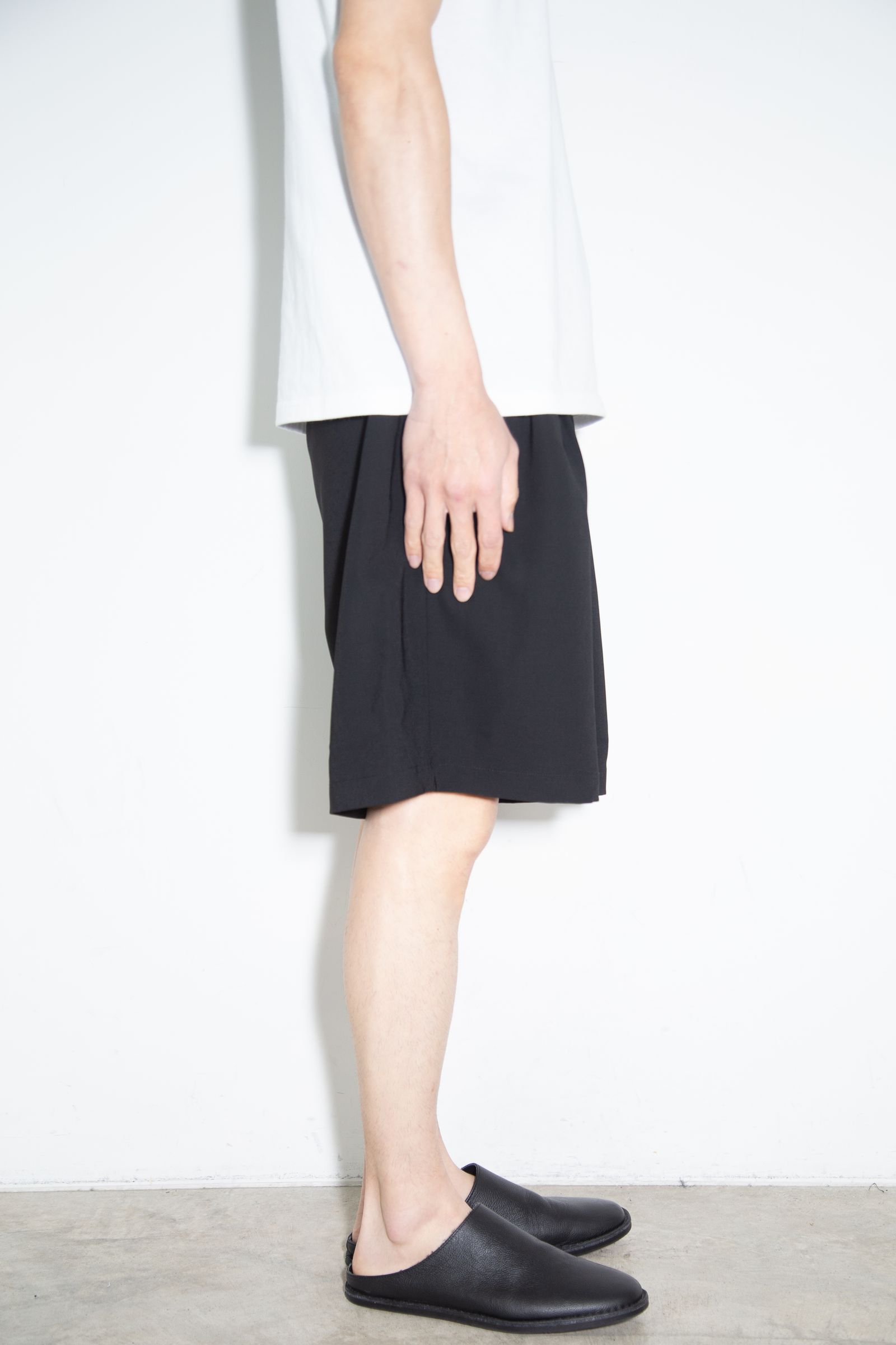 PE CONPACT TWILL BELTED SHORTS / ブラック