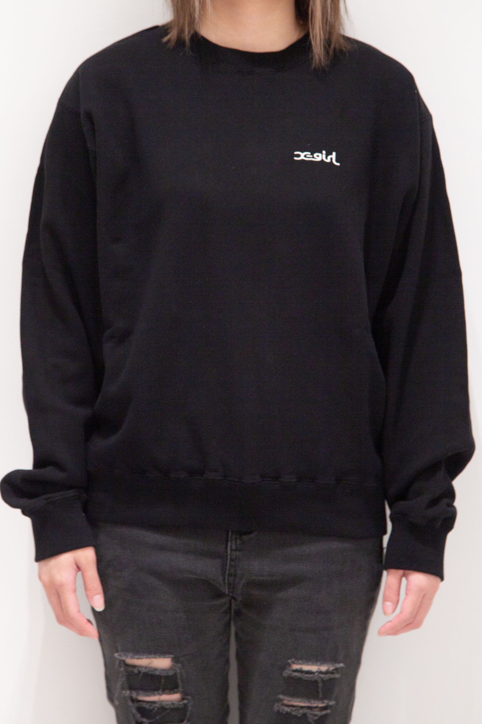 ARCH LOGO AND FACE PATCH SWEATSHIRT / ブラック
