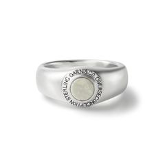 Round Stone Ring - S / ホワイト