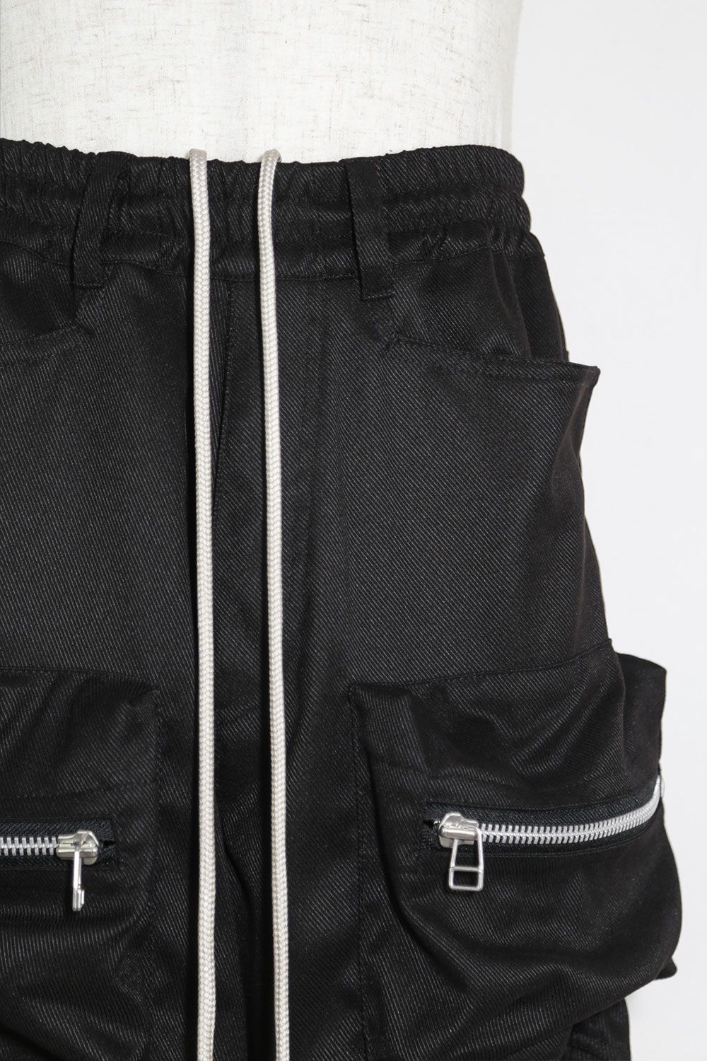 ツイル"モンスタータック"フレアバギーパンツ / Twill Tuck Flare Baggy Pants / ブラック / ag-10031-3