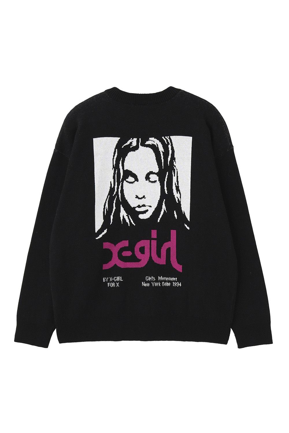 FACE JACQUARD KNIT TOP / ブラック