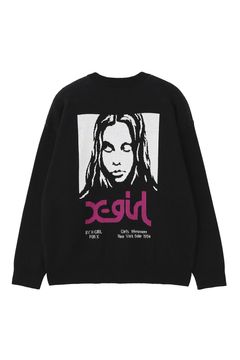 FACE JACQUARD KNIT TOP / ブラック