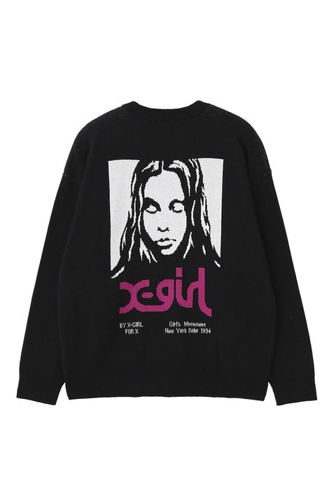 FACE JACQUARD KNIT TOP / ブラック