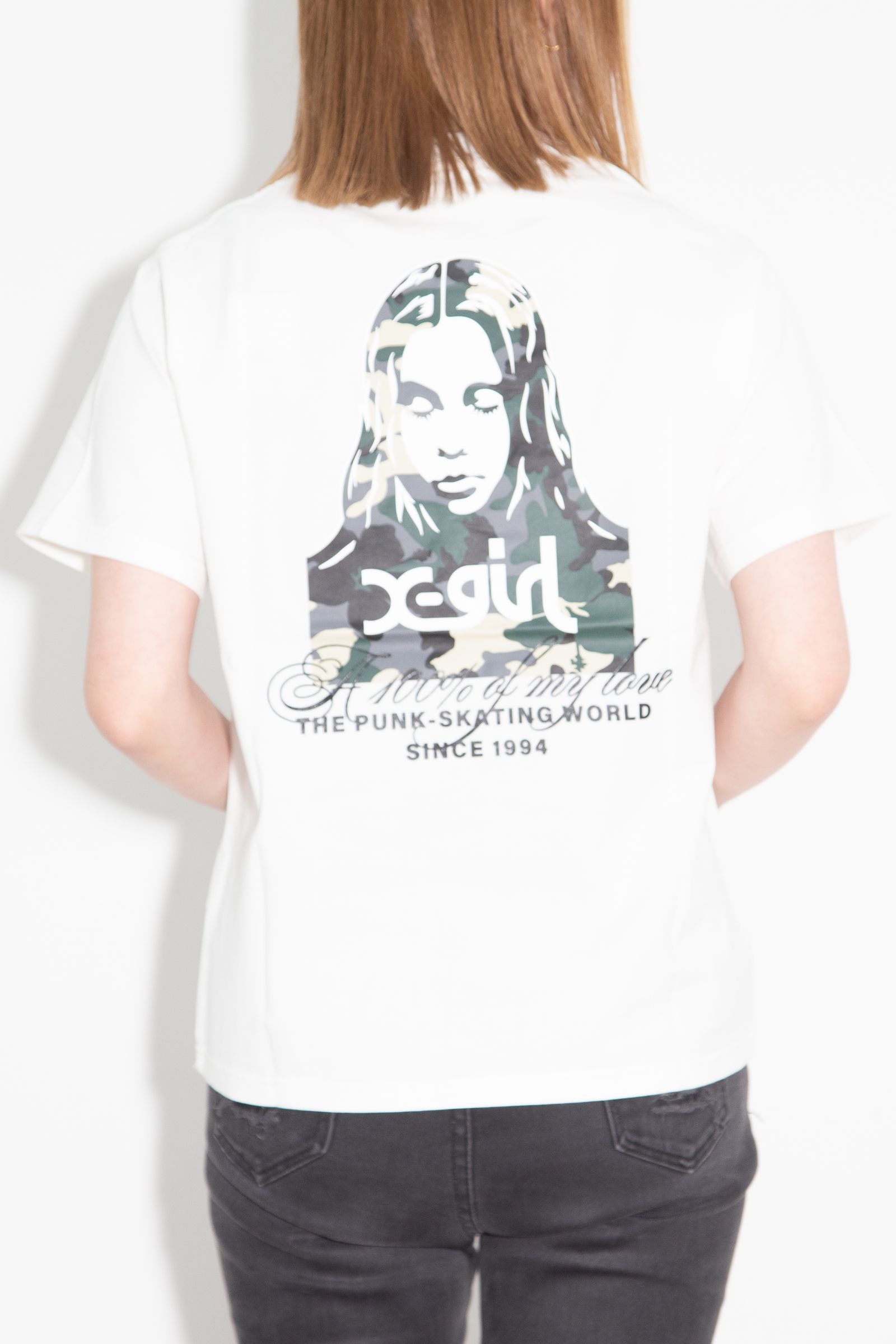 HIBISCUS CAMOUFLAGE FACE S/S TEE / ホワイト