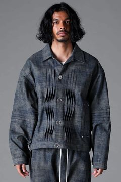 BLENDED SHADES DENIM PIN TUCK BLOUSON / スチールブルー