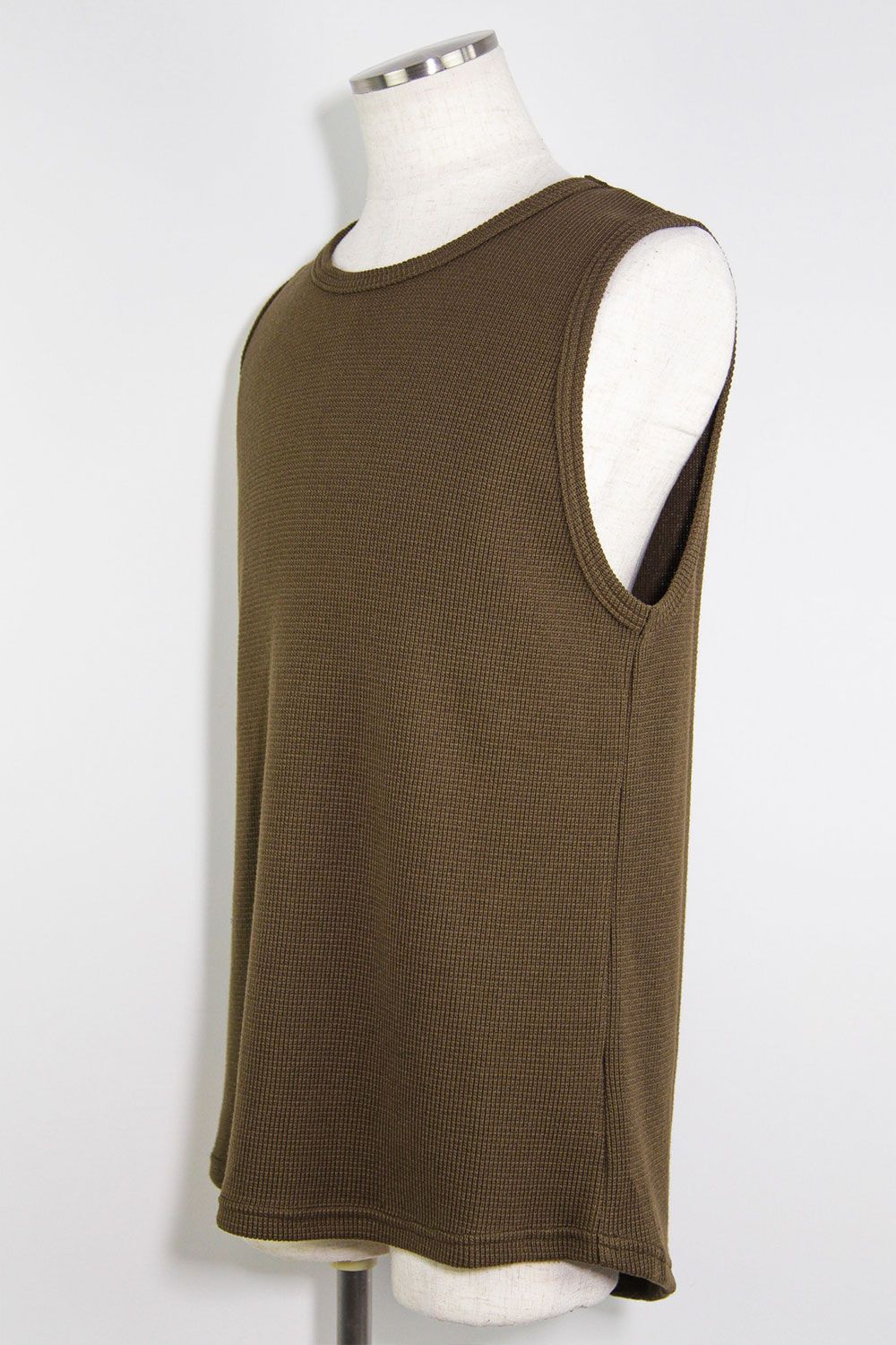 [ラスト1点 サイズ3] ミドル丈ワッフルタンクトップ / Middle Length Tank Top / オリーブ / ag-10096-1