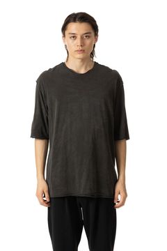 ピマコットンジャージー オーバーサイズレイヤードTシャツ / ブラック