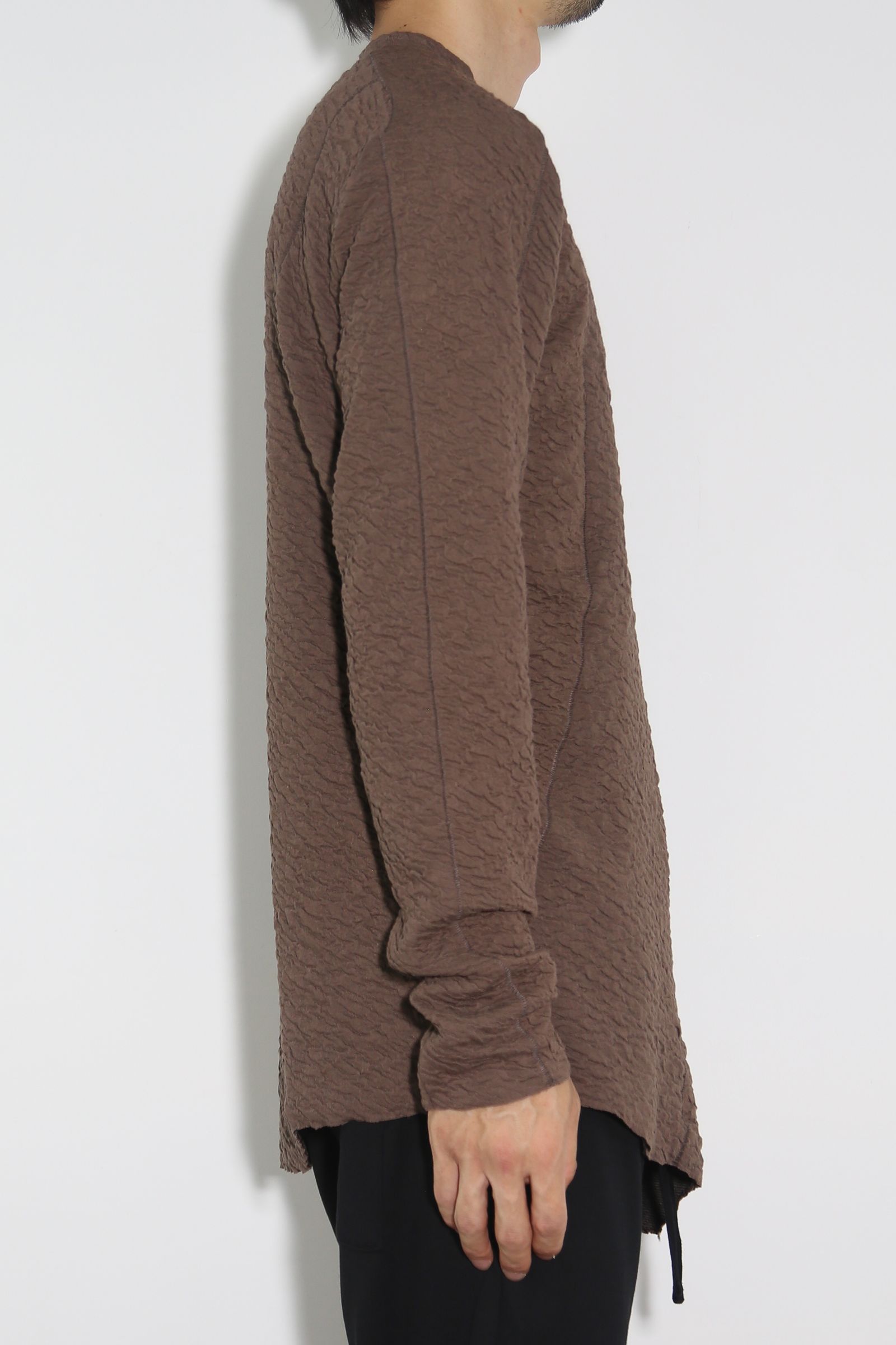 LONG SLEEVE T-SHIRT 223-301 / シボ加工ロングスリーブTee / ベージュ