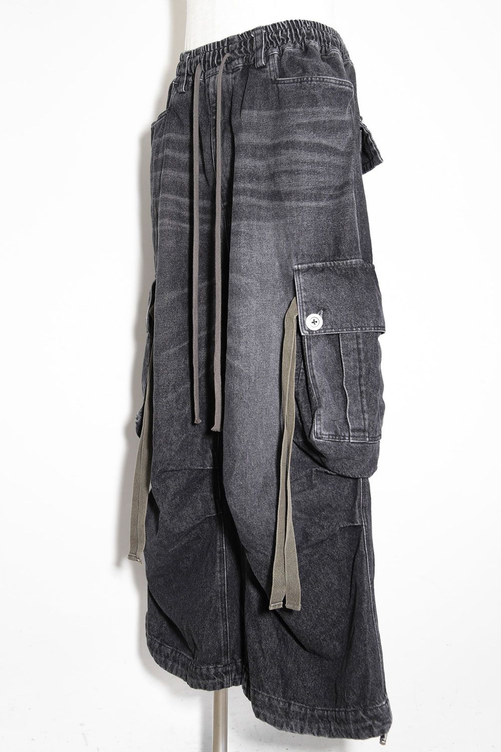 スーパーワイドデニム / Denim Wide Pants / ダメージブラック / ag-8062-1