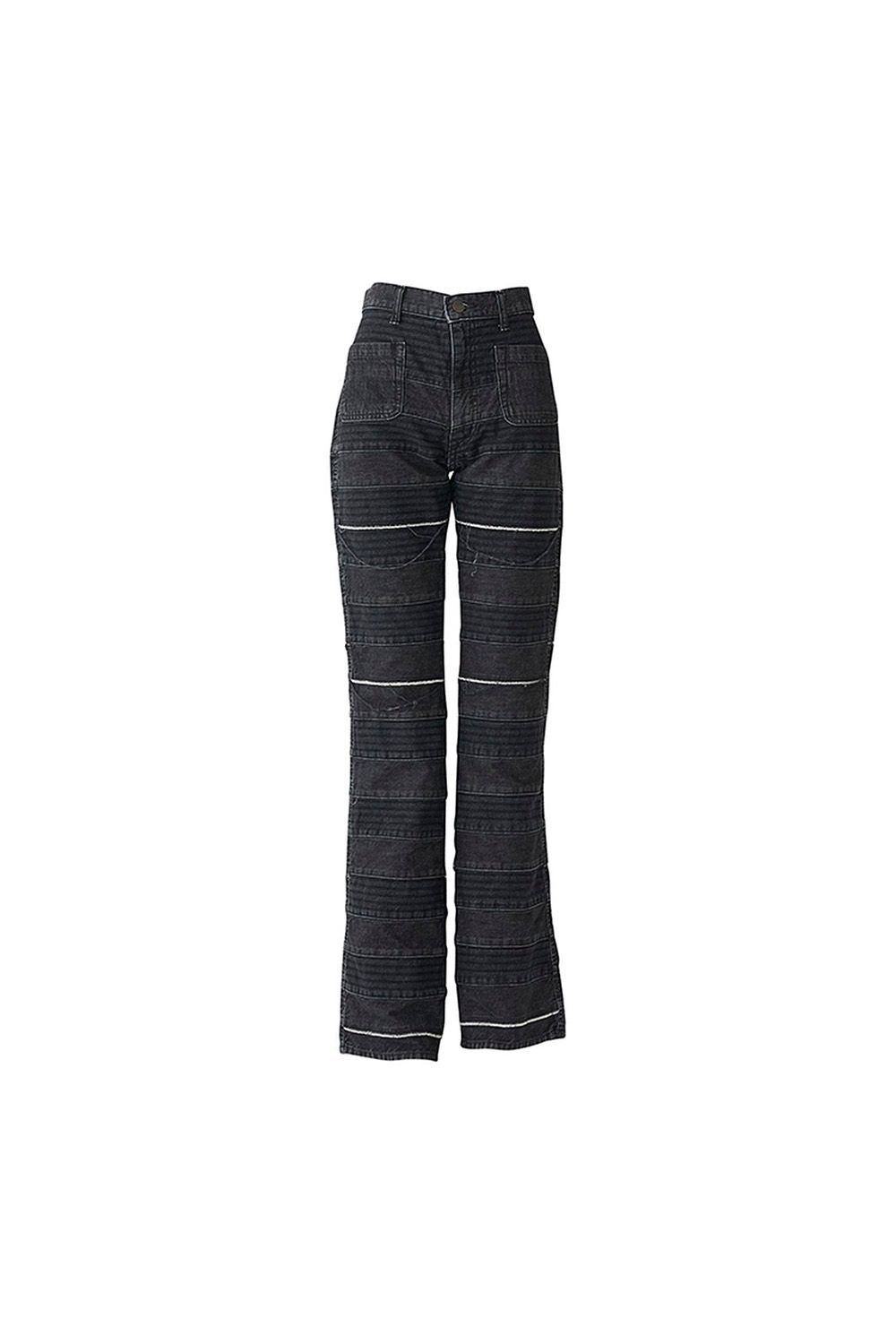 スクラッチフレアデニムパンツ / ブラック