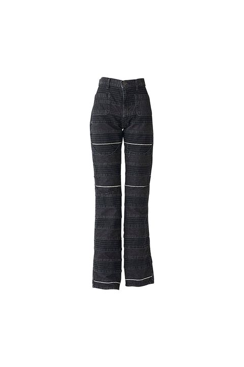 スクラッチフレアデニムパンツ / ブラック