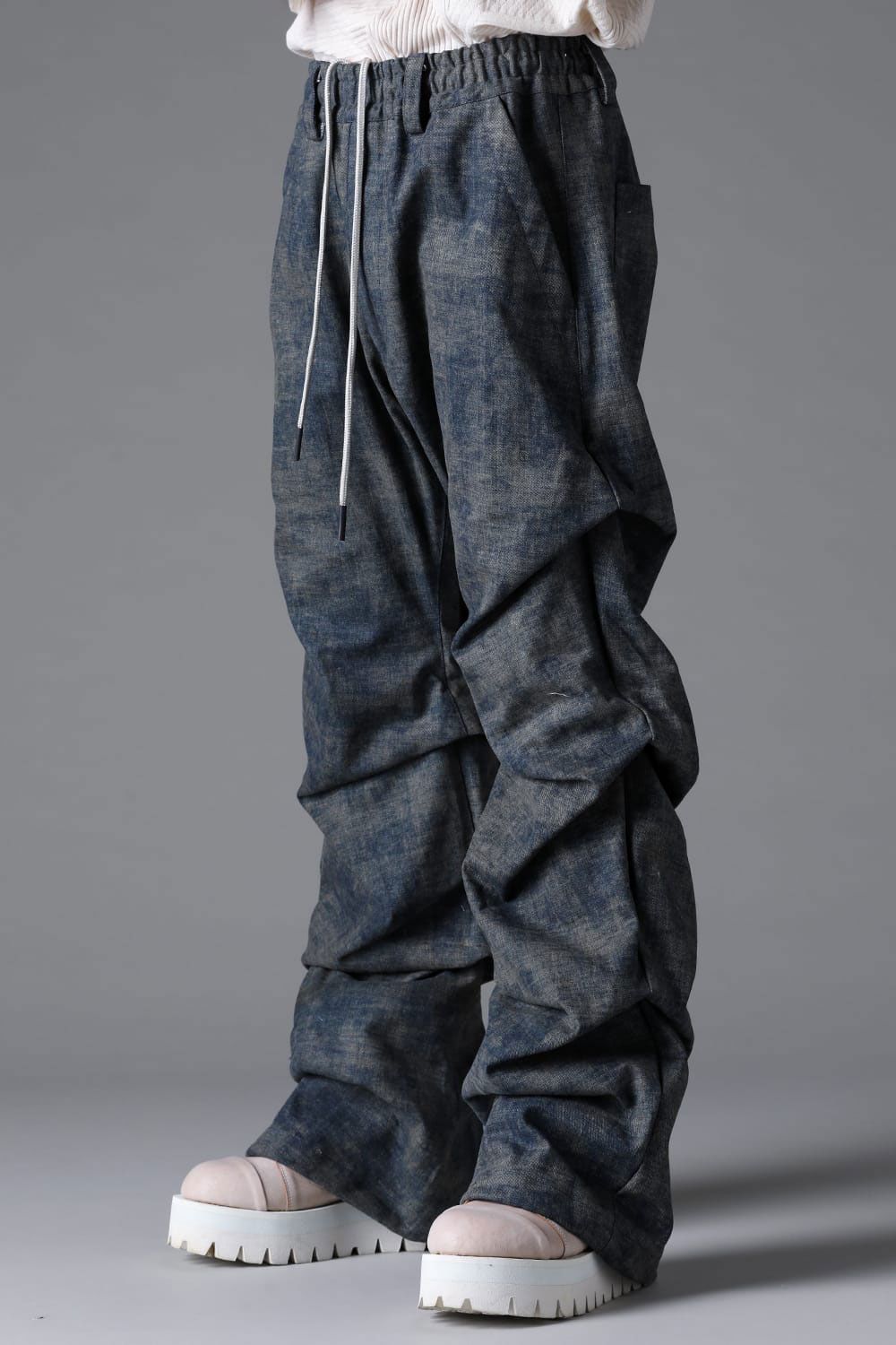 BLENDED SHADES DENIM TUCK BOOTS CUT PT / スチールブルー