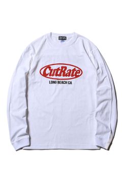CUTRATE LOGO DROPSHOULDER  L/S T-SHIRT / ホワイト×レッド