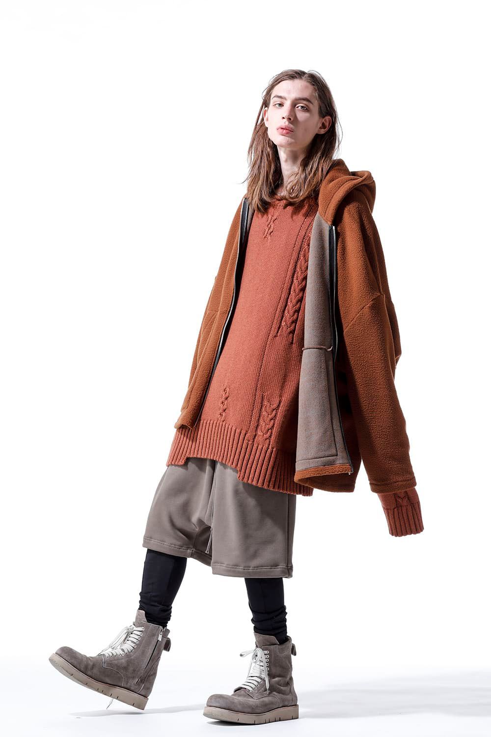 フリースドルマンジップパーカー / Fleece Dolman Hoodie / ブラック
