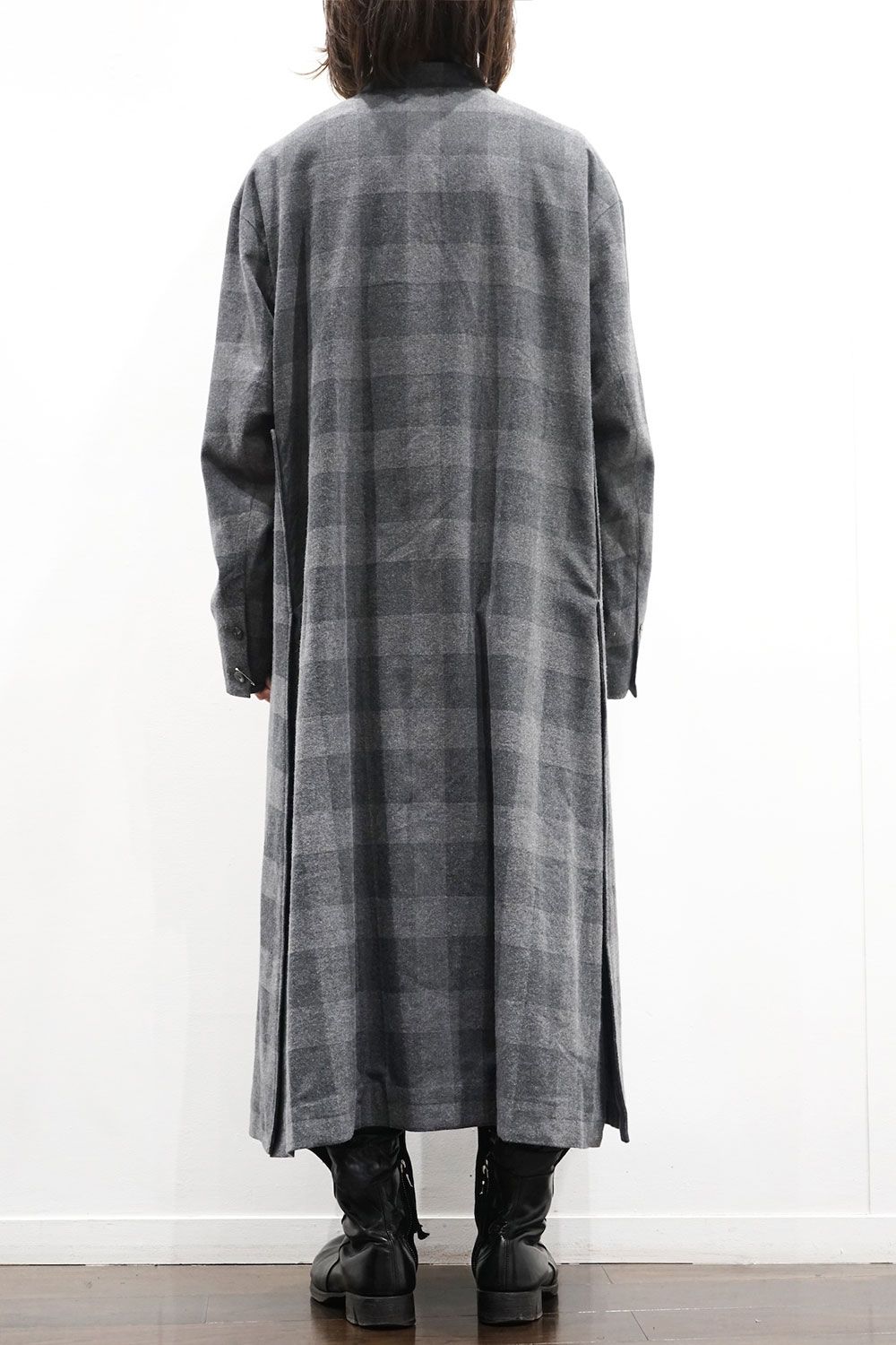 mao collar long coat