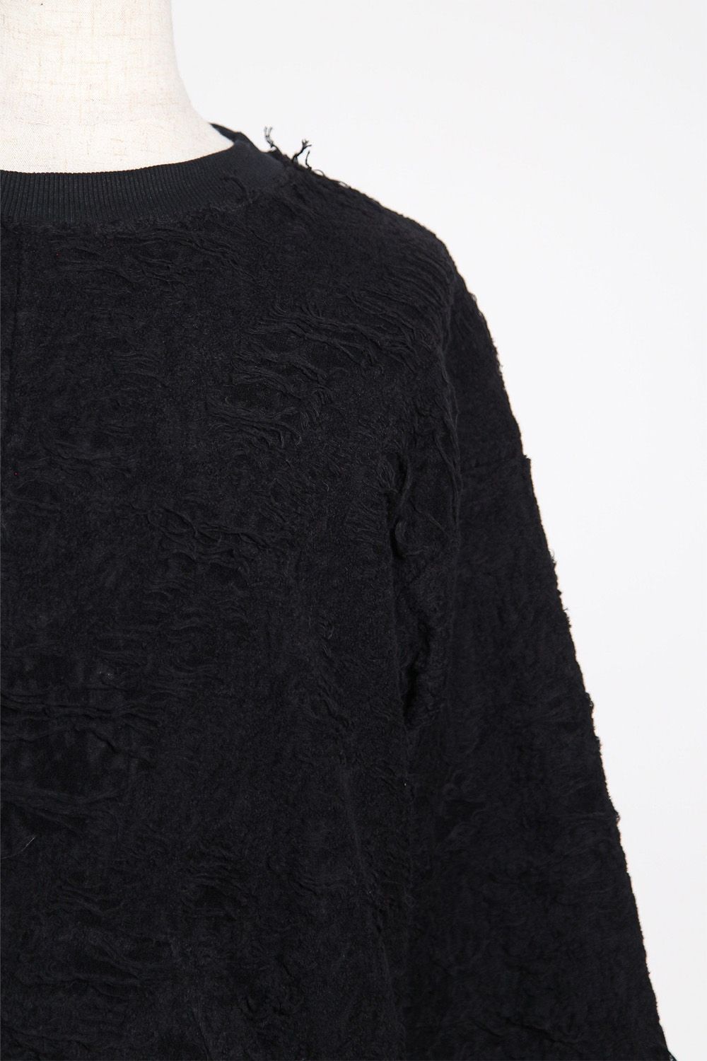 アシンメトリークルーネック / ASYMMETRY CREW NECK / ブラック / ag-12081-2