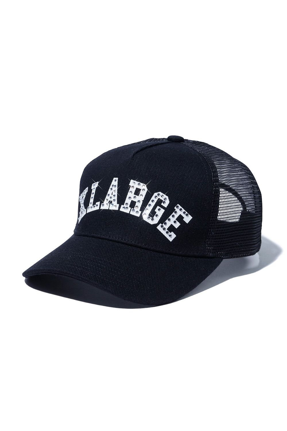 RHINESTONE LOGO MESH CAP / ブラック