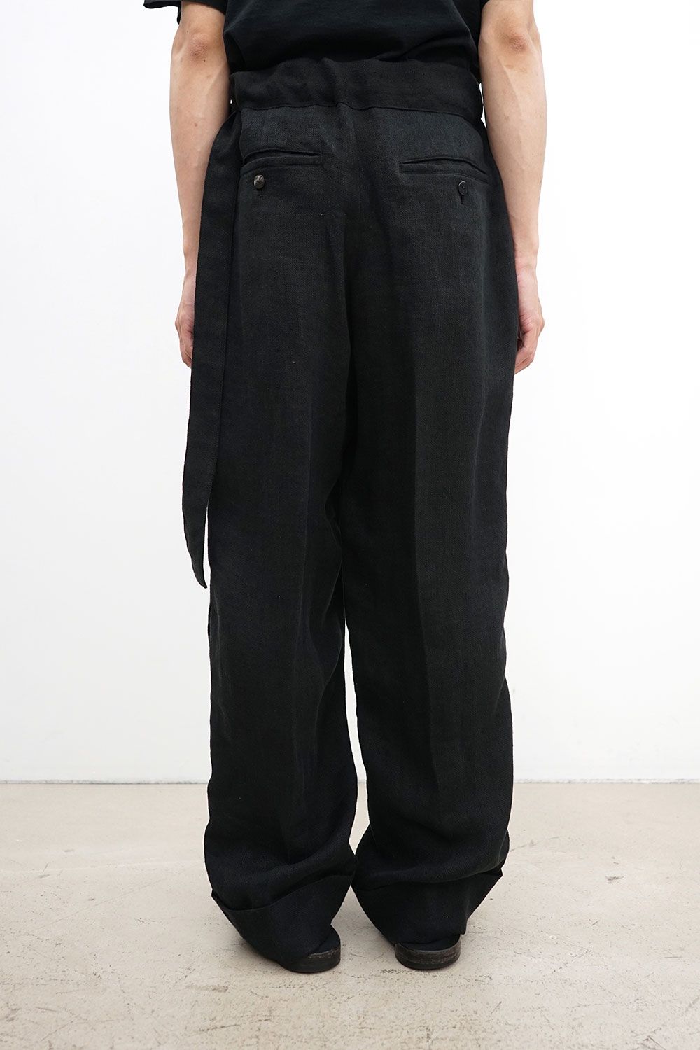 Broken Washer Double Hem Pants with Matching Belt
