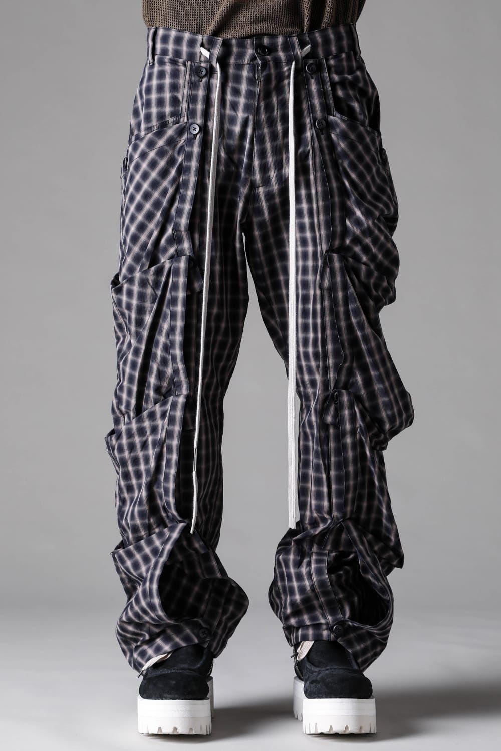 Plaid Side Layered Pants
