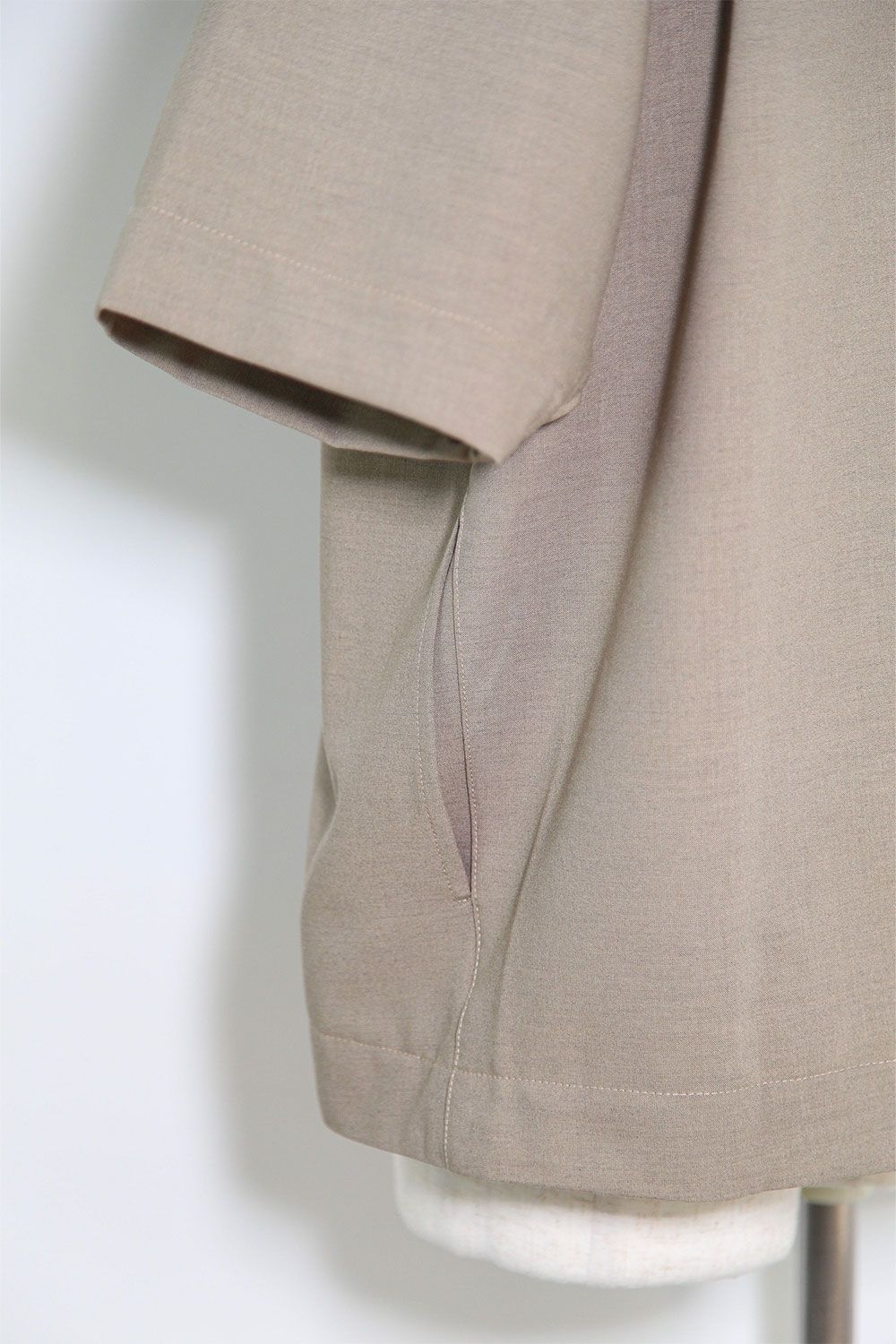 サマーウールベースボールシャツ / Summer Wool Baseball Shirts / ライトベージュ / ag-11017-2