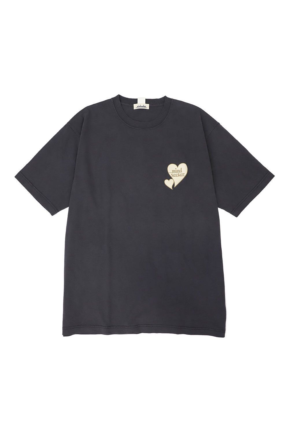 WHITE HEART LOGO PIGMENT TEE / スミブラック