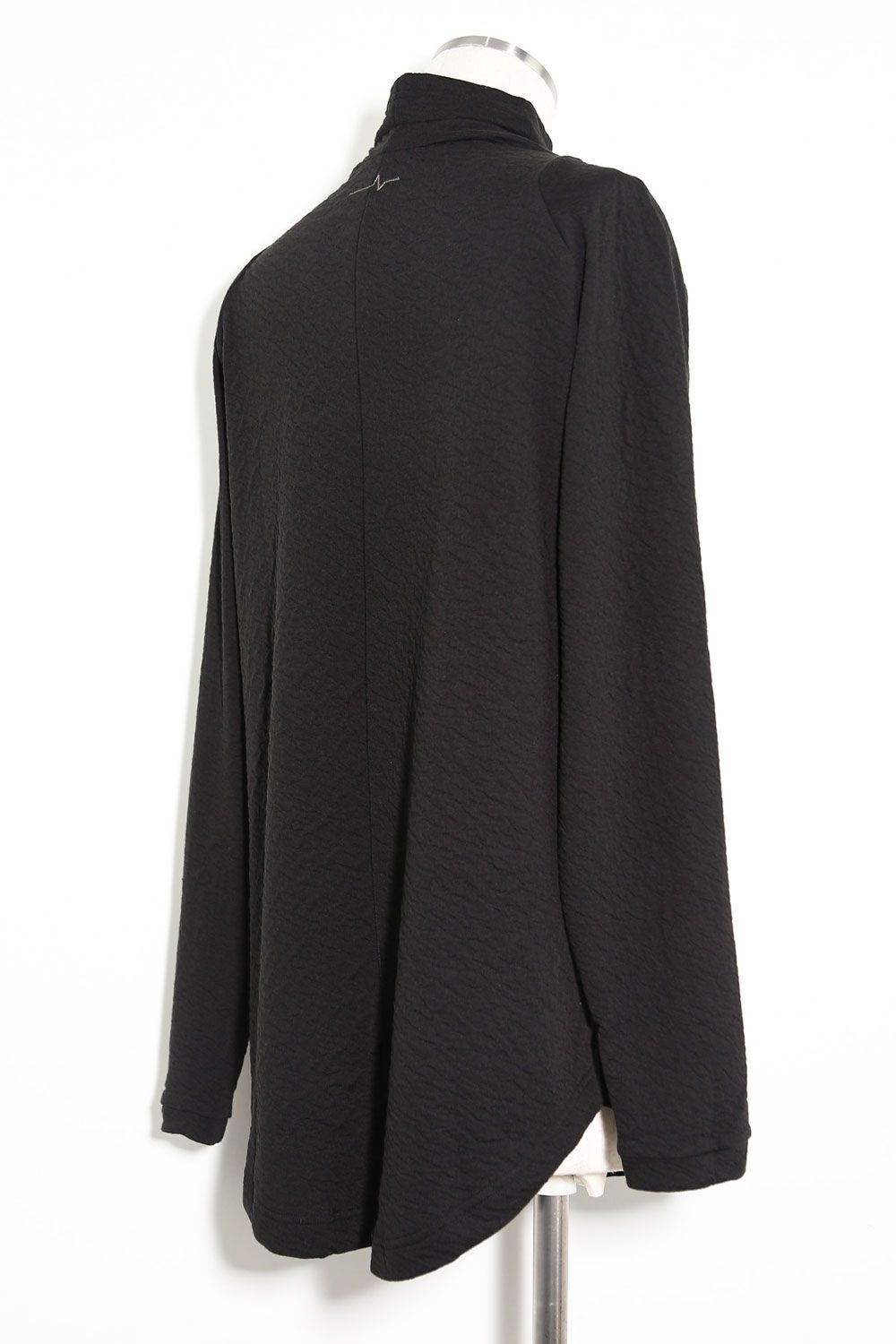 MOCK NECK LONG SLEEVE T-SHIRT 223-303 / シボ加工モックネックロングスリーブTee / ブラック
