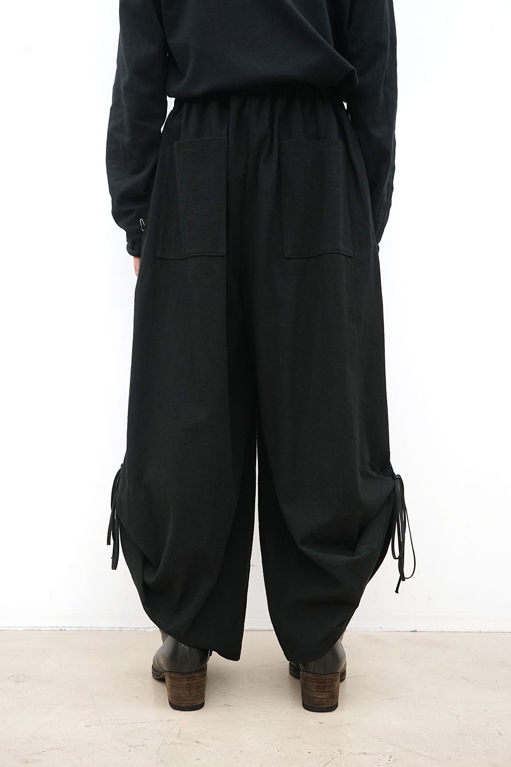 Easy Wide Pants with Side Drawstrings