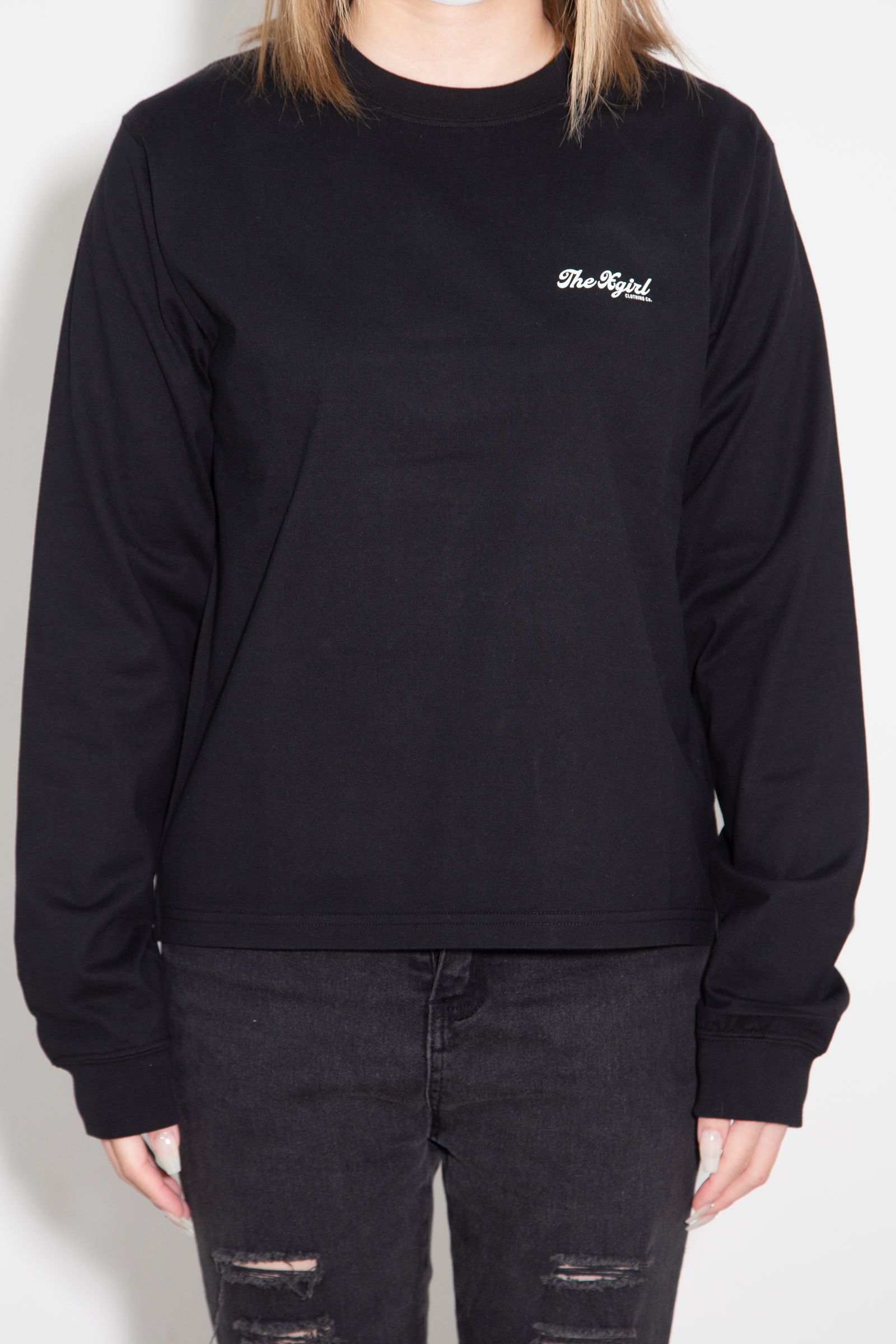 ARCH LOGO AND FACE L/S TEE / ブラック