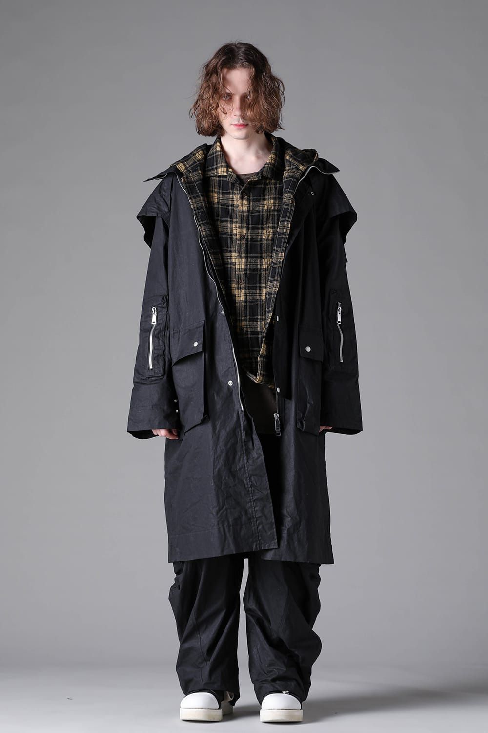 Layered Stand Collar Coat