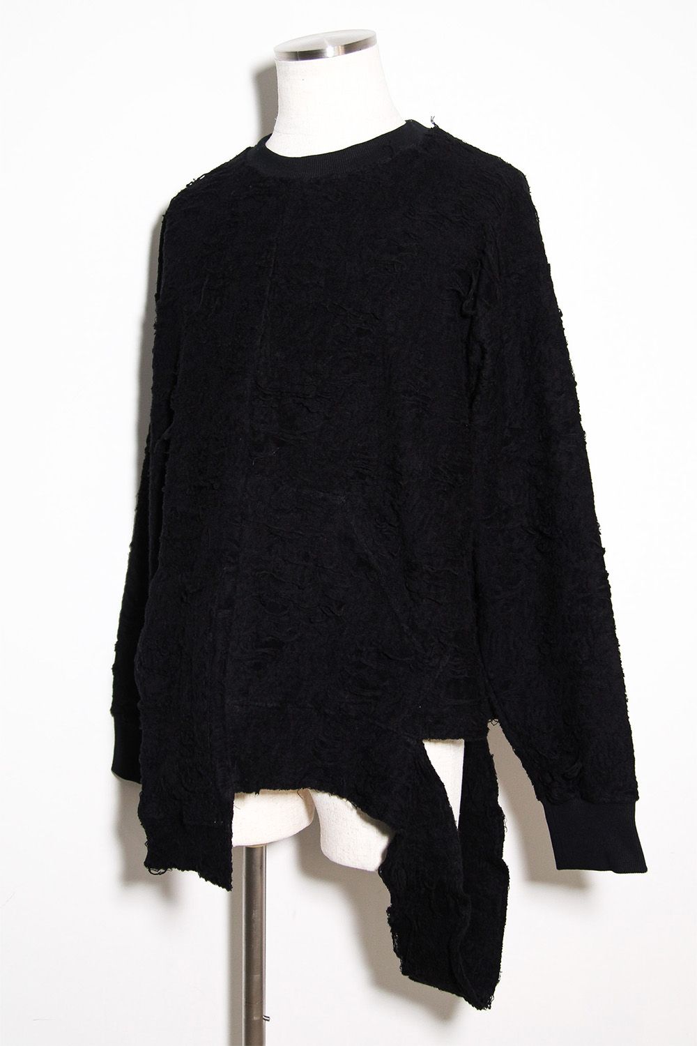 アシンメトリークルーネック / ASYMMETRY CREW NECK / ブラック / ag-12081-2