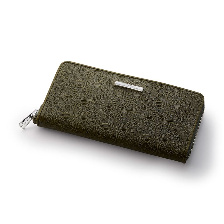 GARNI - Vine Pattern Zip Long Wallet / カーキ | Tempt