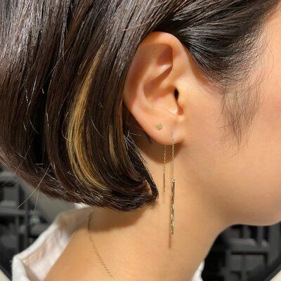 K10YG Square Dia Pierce / イエローゴールド